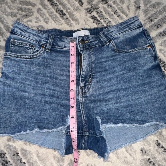 H&M Medium Blue Cut Off Denim Jean Shorts Size 10 Women Mid Rise - Picture 6 of 11